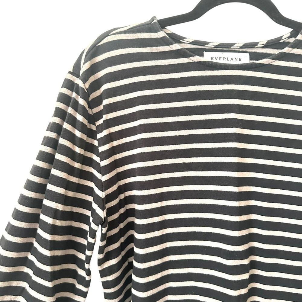 EVERLANE The Mariner Striped Long Sleeve Black/Gray Large‎ - Picture 5 of 5
